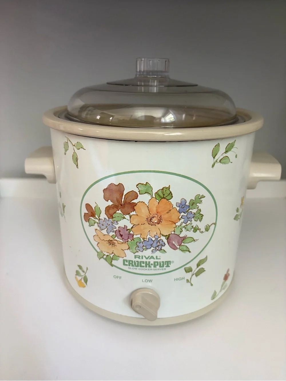 Vintage 70’s Floral Rival Crockpot Slow Cooker 3.5 Quart